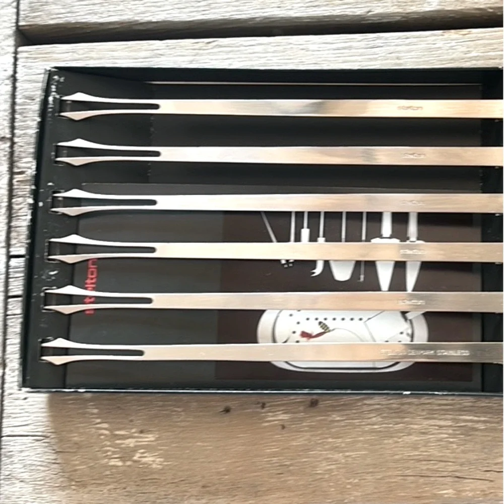 Designer Stainless Steel Fondue Fork Set. Classic | Elegant | Luxury | NWOT-New